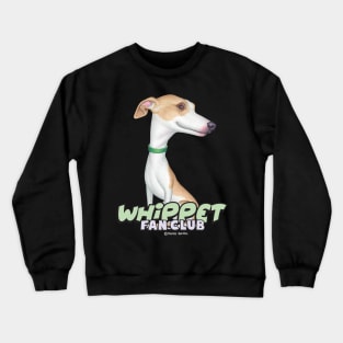 Cute whippet dog posing on Whippet with Green Collar tee Crewneck Sweatshirt